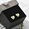 Rack Plating Brass Micro Pave Clear Cubic Zirconia Stud Earrings, Heart, Letter G, 8.5x9.5mm