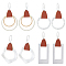 4 Pairs 4 Styles Round & Rectangle & Polygon & Ring Brass Dangle Hoop Earrings, PU Leather Jewelry for Women, Silver, 52~60mm, Pin: 0.8mm, 1 Pair/style