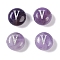 Natural Amethyst Beads, Rondelle with Letter, Letter V, 8.5~9x5~5.5mm, Hole: 1.2mm
