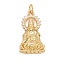 Rack Plating Brass Micro Pave Clear Cubic Zirconia Pendants, Cadmium Free & Nickel Free & Lead Free, Long-Lasting Plated, with Jump Ring, Avalokitesvara, Real 18K Gold Plated, 23.5x13.5x3.5mm, Jump Ring: 5x1mm, Inner Diameter: 3mm