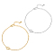 2pcs 2 Colors Stainless Steel Sun Link Chain Anklets, Golden & Stainless Steel Color, 6.14 inch(15.6cm), 1pc/color
