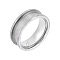 1Pc Tungsten Steel Grooved Finger Ring Settings, Ring Core Blank, for Inlay Ring Jewelry Making, Stainless Steel Color, Inner Diameter: 18.8mm