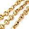 Ion Plating(IP) 304 Stainless Steel Link Chain, Unwelded, with Spool, Golden, 13x8x3.5mm