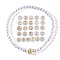 White Imitation Pearl Bracelet, Brass Beads and Shell Letters Bracelets