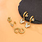 3 Pairs 304 Stainless Steel Butterfly Stud Earring Sets, with Rhinestone, Real 18K Gold Plated, 10~14mm