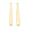 Brass Pendants, Teardrop, Nickel Free, Real 18K Gold Plated, 26.5x4x0.5mm, Hole: 0.9mm