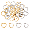 40 Pcs 201 Stainless Steel Heart Connector Rings, 2 Colors Love Hollow Ring Links Heart Charm Frame Valentine Open Bezels for Bracelet Necklace Jewelry Making