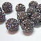 Polymer Clay Rhinestone Beads, Grade A, Round, PP15, Black Diamond, 12mm, Hole: 1.8mm, PP15(2.1~2.2mm)
