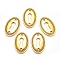 Tibetan Style Alloy Links, Oval, Cadmium Free & Nickel Free & Lead Free, Antique Golden, 37x25x2mm, Hole: 3mm, about 100pcs/1000g