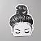 Paper Hair Tie Display Cards, Girl, Black, 21x16x0.05cm