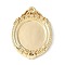 Brass Pendant Cabochon Settings, Real 14K Gold Plated, Long-lasting Plated, Oval, Tray: 20.5mm, 36x26x5mm, Hole: 1.8mm