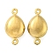 Ion Plating(IP) 304 Stainless Steel Connector Charms, Teardrop Links, Real 18K Gold Plated, 18x10x5mm, Hole: 1mm