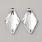 Acrylic Sew on Rhinestone, 2-Hole Links, Costume Accessories, Rhombus, Clear, 18~19x11x4mm, Hole: 1.2mm