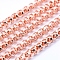 Brass Chains, Unwelded, Lead Free & Nickel Free & Cadmium Free, Long-Lasting Plated, Real Rose Gold Plated, 4mm