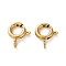 Ion Plating(IP) 304 Stainless Steel Spring Ring Clasps, Real 18K Gold Plated, 9x7.5x1.5mm, Hole: 1.8mm
