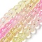 Baking Painted Transparent Glass Beads, Gradient Color, Segmented Multi-color Beads, Round, Light Yellow, 10mm, Hole: 1.5mm, 30.63''~30.91''(77.8~78.5cm)