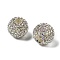 Sparkle Glass Rhinestone Round Beads, with Acrylic Inside, for Beadable Pens Jewelry Keychain Making, White, 17.5x16mm, Hole: 2.5mm