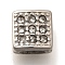 304 Stainless Steel Rhinestone Beads, Square, Stainless Steel Color, 7x7x4mm, Hole: 4x2mm