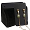 Paper Single Earring Display Cards with Hanging Hole, Rectangle, Black, 9x5cm