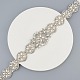 Cinturón nupcial de flores de latón con pedrería de vidrio para vestido de novia AJEW-WH0455-006P-4