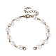 Fabrication de bracelets à maillons en perles de verre à facettes carrées AJEW-JB01150-51-1