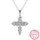 925 Sterling Silver Cubic Zirconia Pendant Necklaces NJEW-BB18856-8