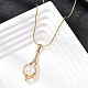 Ожерелья с подвеской в форме ракушки из нержавеющей стали 304 с акриловым жемчугом NJEW-G184-01G-3