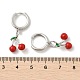 Серьги-кольца из вишневой латуни с эмалью EJEW-M077-14P-02-3