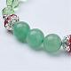 Bracelets extensibles avec perles en aventurine verte naturelle BJEW-JB02840-02-2