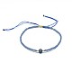 Adjustable Natural Lapis Lazuli Braided Bead Bracelets BJEW-F391-A10-2