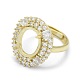 925 componentes de anillo de dedo de garra de diamante de imitación de plata esterlina STER-E061-32G-2