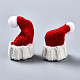 ポリエステルクリスマスニット帽飾りアクセサリー  DIYクラフト作り  レッド  40~70x34~41x18~32mm FIND-S324-004-3