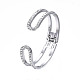 Bracelet manchette ouvert strass cristal BJEW-S118-146P-3