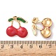 Серьги-гвоздики с эмалью из нержавеющей стали 304 вишни EJEW-B156-01G-5