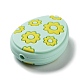 Easter Egg with Flower Silicone Beads SIL-R014-06A-2