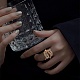 手の指を抱きしめるキュービックジルコニアカフリング  女性のための18KGP本金メッキ真鍮オープンリング  ニッケルフリー  透明  usサイズ6（16.5mm） X1-RJEW-T016-35G-02-5