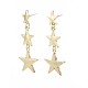 Triple Star Long Dangle Stud Earrings EJEW-N100-002-NR-1