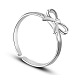 SHEGRACE Fashion Bowknot Sterling Silver Cuff Tail Ring JR23A-1