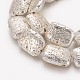 Brins de perles de pierre de lave naturelle galvanisées G-P400-08S-02-2