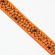 Halloween Ornamente Spinnennetz-Muster gedruckt Grosgrainbänder SRIB-L005-9mm-03-2