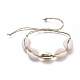 Bracelets de perles tressées en cordon de coton ciré ajustable BJEW-JB05121-02-1