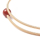 Jaspe rouge naturel & mauvais œil au chalumeau & bracelet perlé naturel BJEW-JB08463-02-5