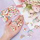 DICOSMETIC 48Pcs 8 Styles Colorful Rainbow Resin Pendants Cute Rainbow with Cloud Pendant Opaque Meteor Charm with Platinum Iron Loops for Jewelry Making DIY Decorative Accessories RESI-DC0001-02-3