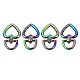 Поворотные застежки-лобстеры из цинкового сплава радужного цвета PURS-PW0005-069M-1
