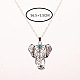 Simple Alloy Elephant Pendant Necklaces NJEW-N0052-016-6