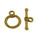 Tibetan Style Alloy Ring Toggle Clasps TIBEP-357-AG-FF-1