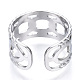 304 anello del polsino aperto a forma di catena di barbazzali in acciaio inossidabile RJEW-N040-04-3