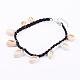 Fashion Style Cowrie Shell Charm Collar Choker Necklaces NJEW-N0052-024-1