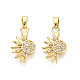 Латунные микропаве прозрачные кубические циркониевые подвески&nbsp;KK-N259-17G-1