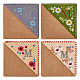 HOBBIESAY 4 Styles Square Non-Woven Felt Embroidery Corner Bookmarks Season Theme Flower Book Open Holders Letter M Triangle Corner Cloth Page Markers for School Office Supplies FIND-HY0002-47A-1